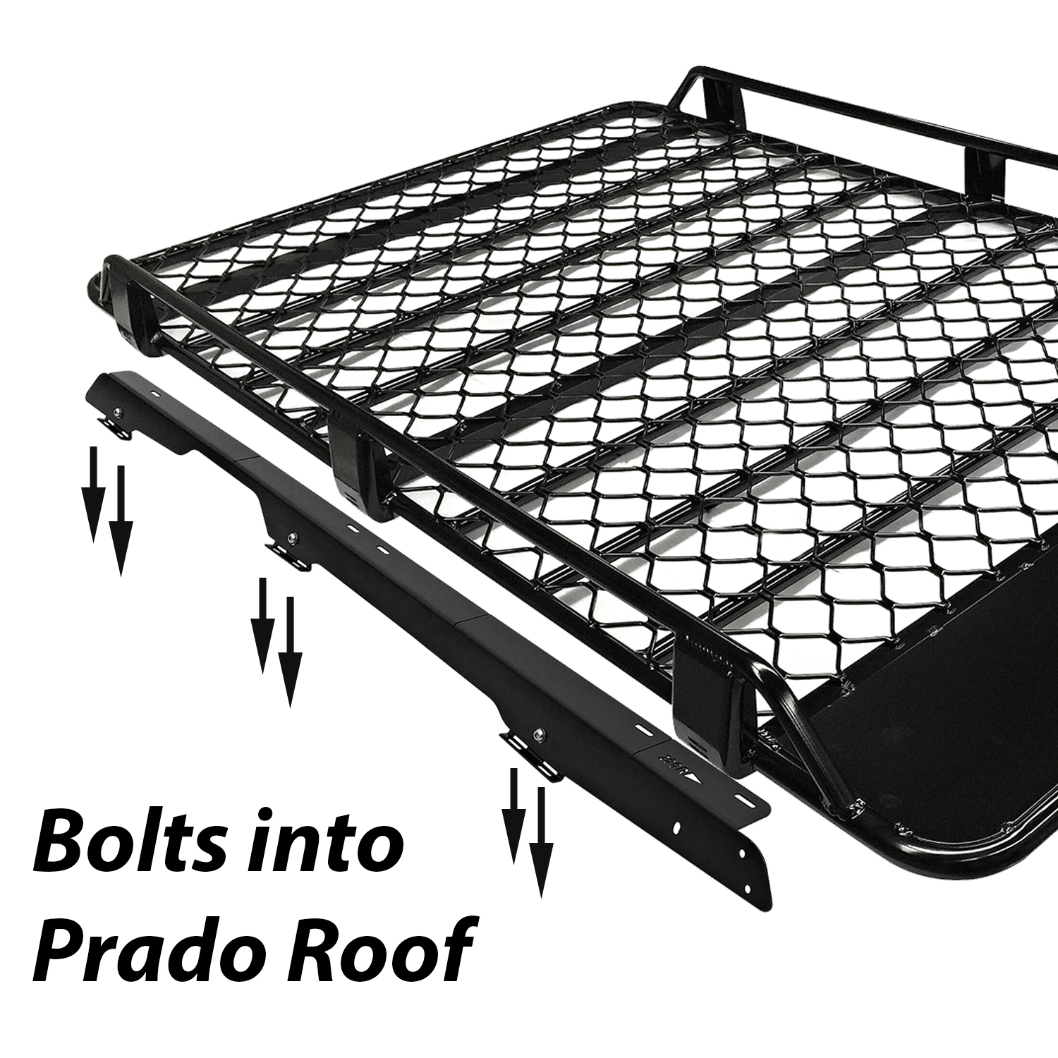 Tradesman Roof Rack Toyota LandCruiser Prado 120 Series Alloy 2050mm Black eBay