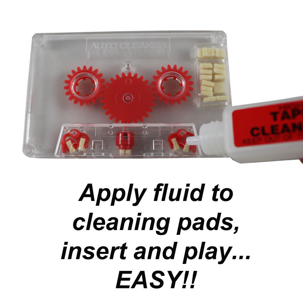 Audio Cassette Player Head Cleaner Tape Wet Dry Cleaning System