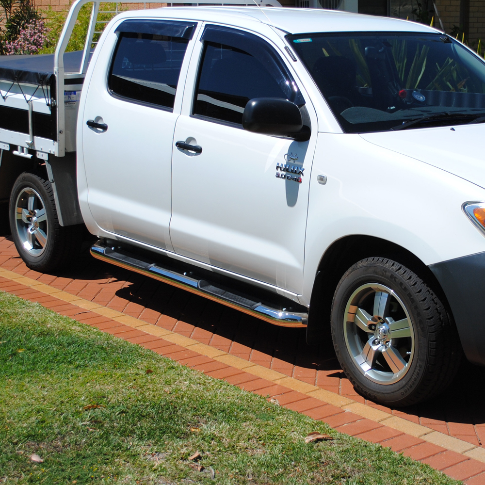Toyota Hilux Dual Cab Stainless Steel Side Step Rails Running Board OEM