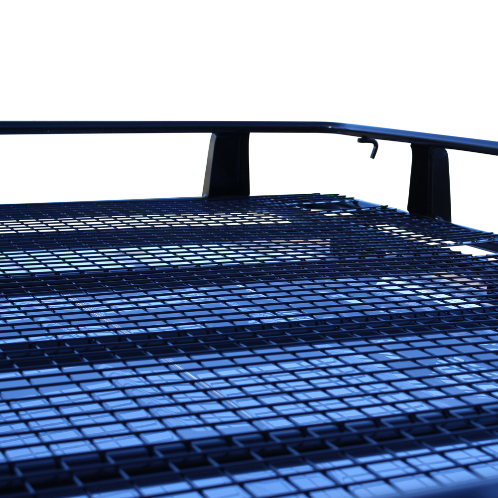 4X4 4WD Roof Rack 2100mm Steel Full Basket Mesh Floor Black Killa