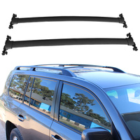 Low Profile Roof Rack Cross Bar Pair fits Toyota Landcruiser 200 Series Black