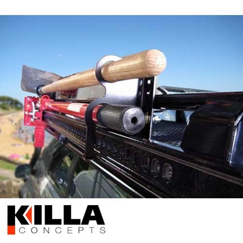 Hi Lift Jack Shovel Holder Suits 4WD 4X4 Roof Rack Baskets 150mm high