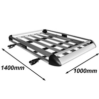 Universal Aluminium Roof Rack Luggage Basket Cage with Cross Bars 1400 x 1000 mm