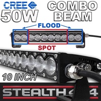 STEALTH  10 Inch 50W Slim Line Light Bar 10 x 5W CREE Combo LED 4x4 4WD Work 