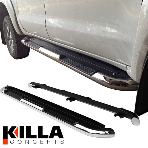 Toyota Hilux Dual Cab Stainless Steel Side Step Rails Running Board 1990 mm New