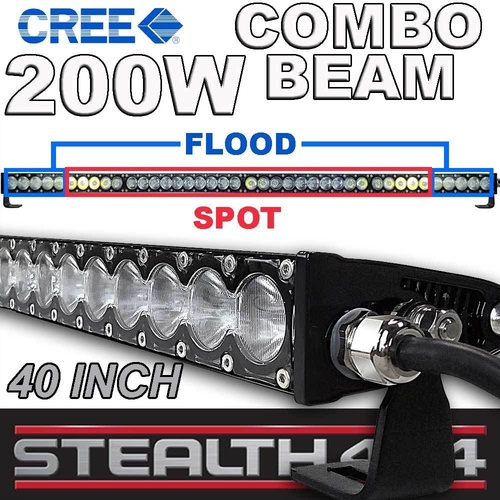 STEALTH 40 Inch 200W Slim Line Light Bar 40 x 5W CREE Combo LED 4x4 4WD Work 