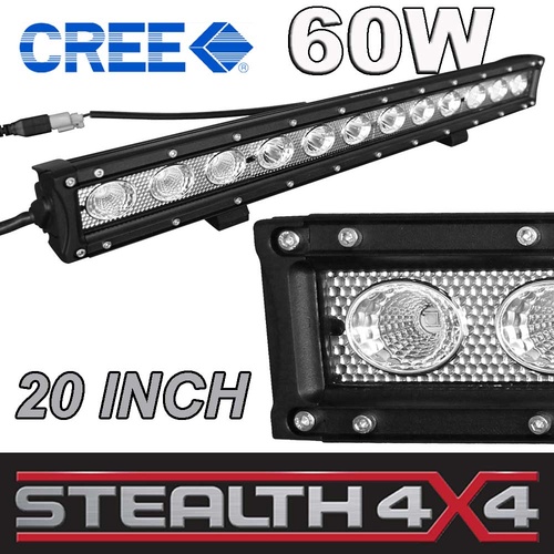 STEALTH 20 Inch Light Bar 12 x 5 Watt CREE LED Spot Beam 4x4 4WD Offroad